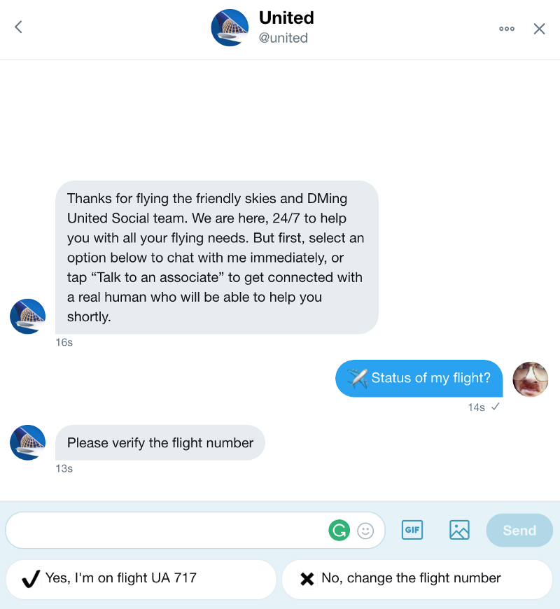 United Airlines Chatbot